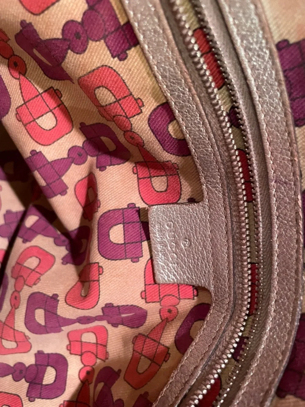 Gucci Metallic Silver Monogram Shoulder Bag